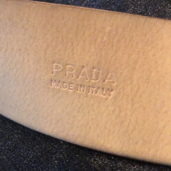 🇮🇹Prada Distressed suede leather large silver tone wide saddle stitch tip belt - Picture 6 of 12